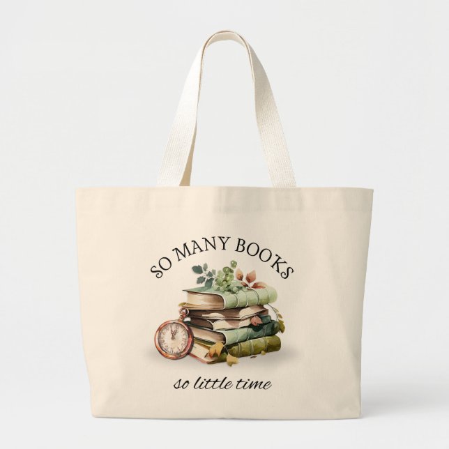 Bolso De Tela Gigante Tantos Libros Tan Poco Tiempo Lover (Frente)