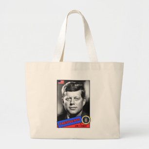 Bolso De Tela Gigante Tarjeta de béisbol de John F. Kennedy