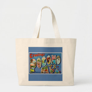 Bolso De Tela Gigante Tarjeta postal retro montañas de Pocono