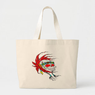 Bolso De Tela Gigante Tatuaje indio del cráneo