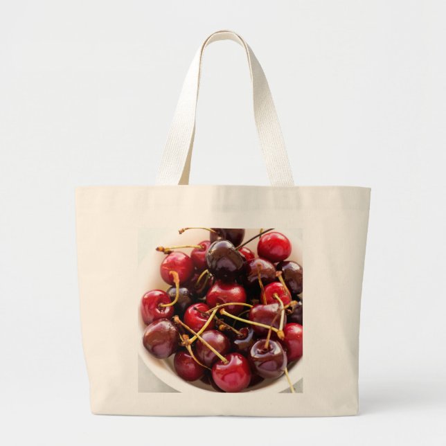 Bolso De Tela Gigante tazón de cerezas (Frente)