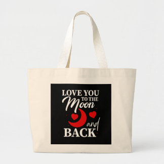 Bolso De Tela Gigante Te amo a la luna y a la espalda - Pareja romántica