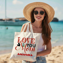 Bolso De Tela Gigante Te amo, mamá caligrafía moderna, tema del día de l