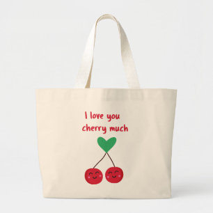 Bolso De Tela Gigante Te Amo Mucho San Valentín Cereza