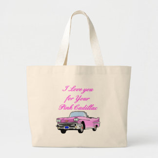 Bolso De Tela Gigante Te amo para su vintage rosado 50s de Cadillac