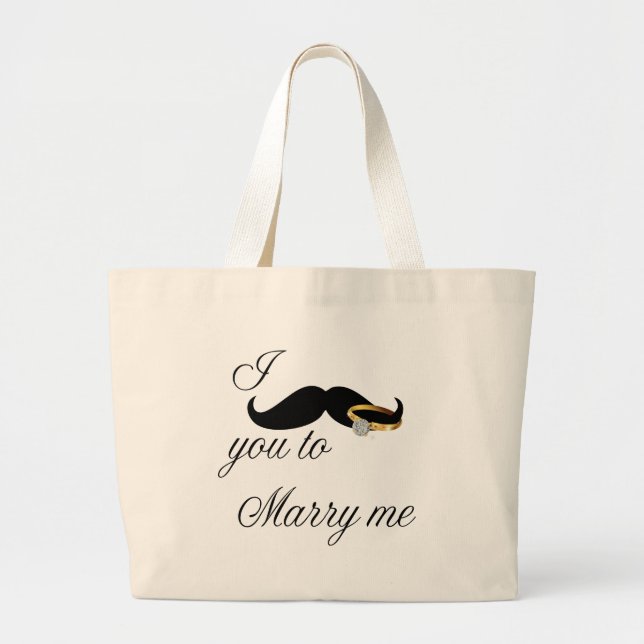 Bolso De Tela Gigante Te doy el bigote - cásate conmigo (Frente)