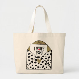 Bolso De Tela Gigante "Te Wuffo" Impresión Dálmata 