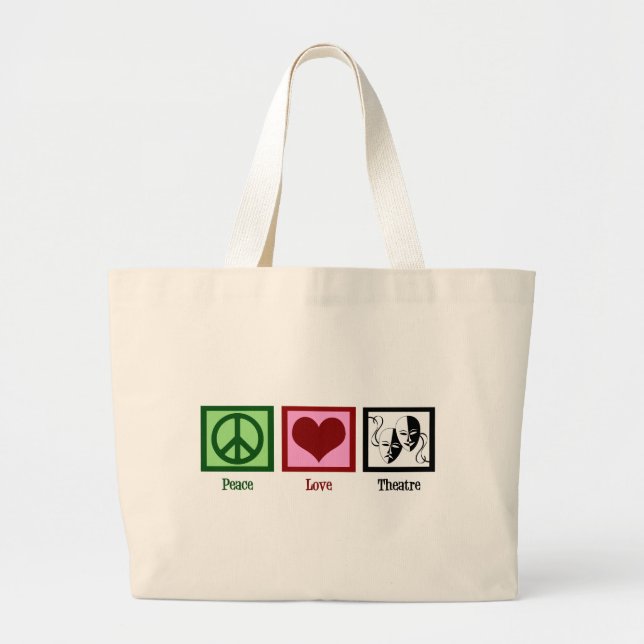 Bolso De Tela Gigante Teatro Peace Love (Frente)