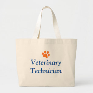 Bolso De Tela Gigante Técnico veterinario con la impresión anaranjada de