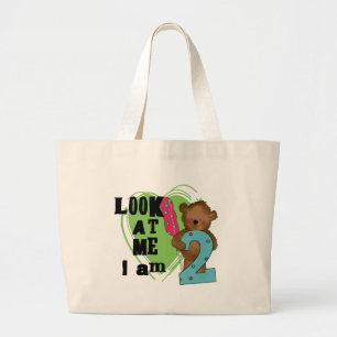 Bolso De Tela Gigante Teddy Bear Tengo 2 camisetas de cumpleaños y regal
