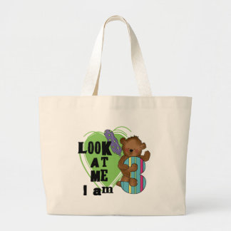 Bolso De Tela Gigante Teddy Bear Tengo 3 camisetas de cumpleaños y regal