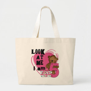 Bolso De Tela Gigante Teddy Bear Tengo 5 camisetas de cumpleaños y regal