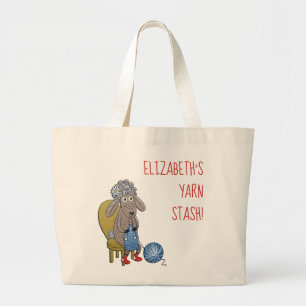 Bolso De Tela Gigante Tejido de oveja divertida personalizado con hilo