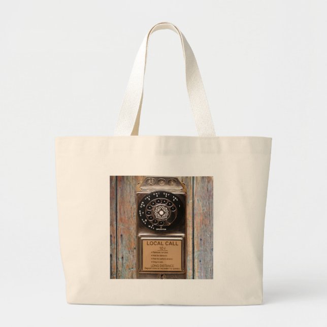 Bolso De Tela Gigante Teléfono anticuado de rotativo de pago robusto (Frente)