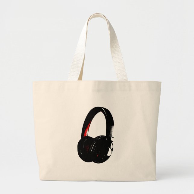 Bolso De Tela Gigante Teléfono de cabeza de arte pop para auriculares (Frente)