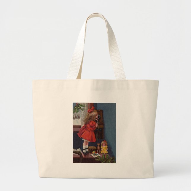 Bolso De Tela Gigante teléfono de navidades (Frente)