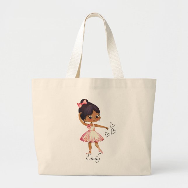 Bolso De Tela Gigante Tema de acuarela de bailarina Ballerina (Frente)