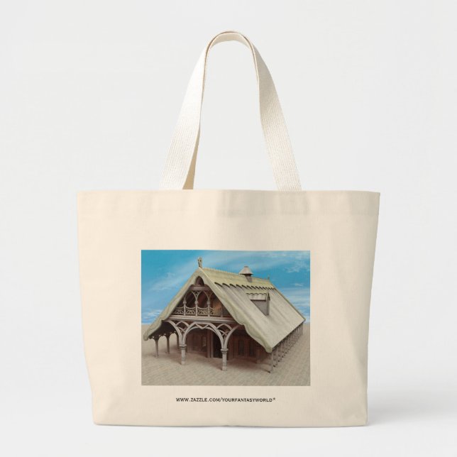 Bolso De Tela Gigante Templo de fantasía (Frente)