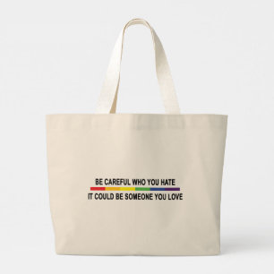 Bolso De Tela Gigante Tenga Cuidado Con Quien Odio