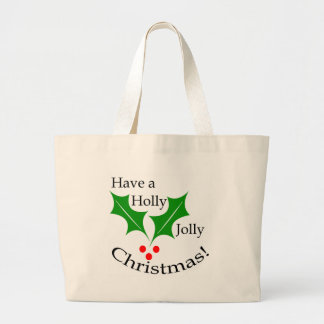 Bolso De Tela Gigante ¡Tenga navidad alegre de un acebo!