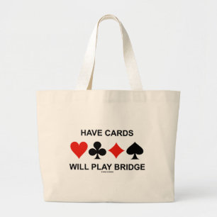 Bolso De Tela Gigante Tenga tarjetas jugará el puente (cuatro juegos de
