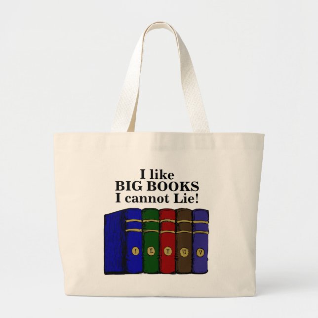 Bolso De Tela Gigante Tengo gusto de los libros grandes que no puedo (Frente)