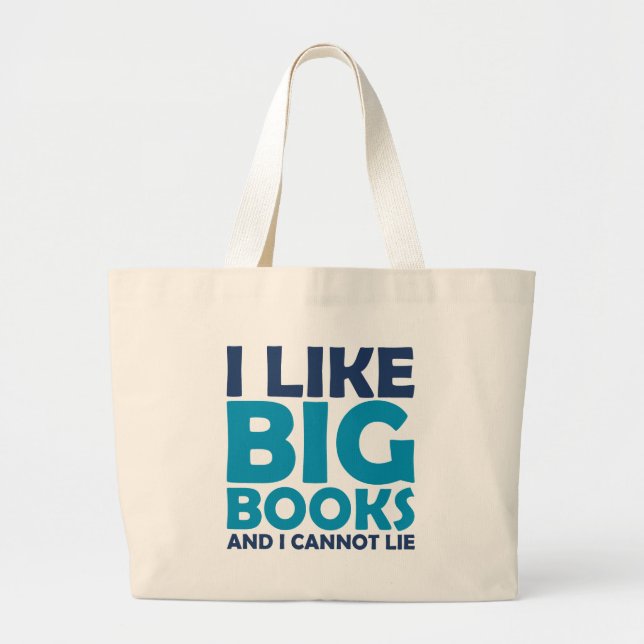 Bolso De Tela Gigante Tengo gusto de los libros grandes y no puedo (Frente)