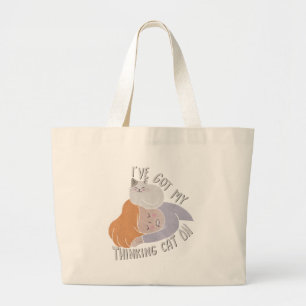 Bolso De Tela Gigante Tengo mi gato pensando