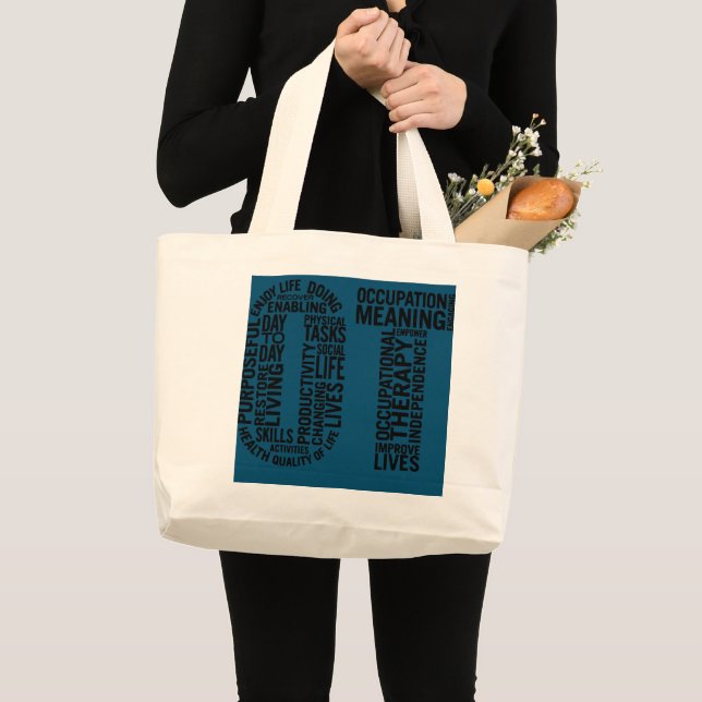 Bolso De Tela Gigante Terapia Ocupacional al Mes Ocupacional  (Anverso (producto))