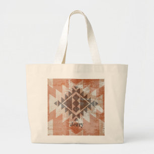 Bolso De Tela Gigante Terracota Texturizada Inspirada en Nativos America