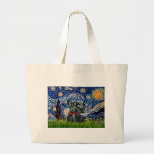 Bolso De Tela Gigante Terrier Escocés 12c -Noche estrellada