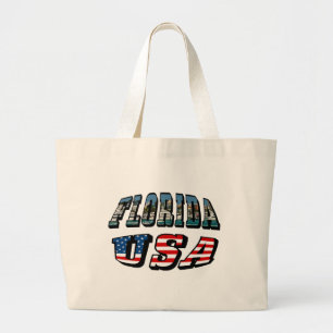 Bolso De Tela Gigante Texto de la bandera del estado de Florida y de los