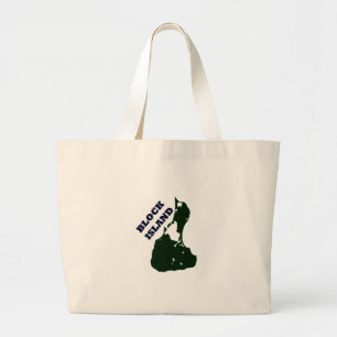 Bolso De Tela Gigante Texto de la diagonal del Block Island