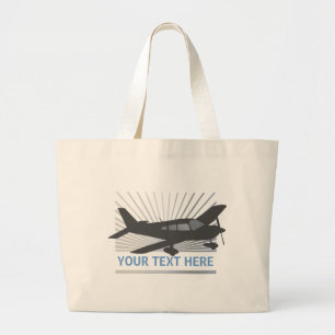 Bolso De Tela Gigante Texto del personalizar - aeroplano del ala baja