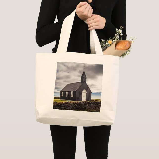 Bolso De Tela Gigante The Black Church Of Budir, Iceland (Anverso (producto))