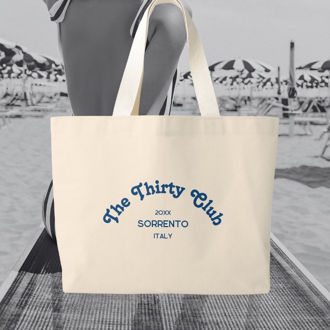 Bolso De Tela Gigante The Thirty Club Retro Blue Custom Crest (Subido por el creador)