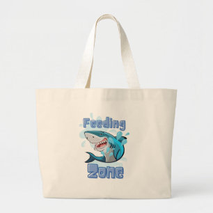 BOLSO DE TELA GIGANTE TIBURÓN DE ZONA DE ALIMENTACIÓN , ESTILO DE CARICA