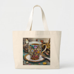 Bolso De Tela Gigante Tiempo De Té Con El Viajero Del Tiempo
