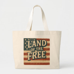 Bolso De Tela Gigante Tierra Vintage de los Libres Día de la Independenc