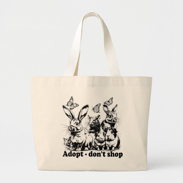 Bolso De Tela Gigante Tierschutz - Adopt don't shop (Frente)