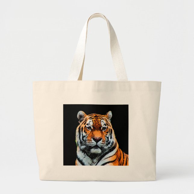 Bolso De Tela Gigante Tiger Eye Inspirador (Frente)