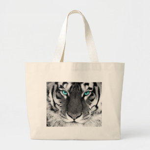 Bolso De Tela Gigante Tigre blanco negro