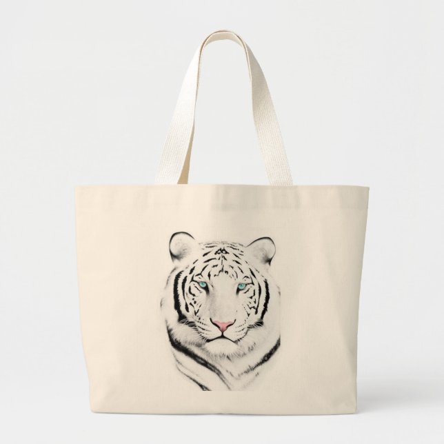 Bolso De Tela Gigante Tigre blanco siberiano (Frente)