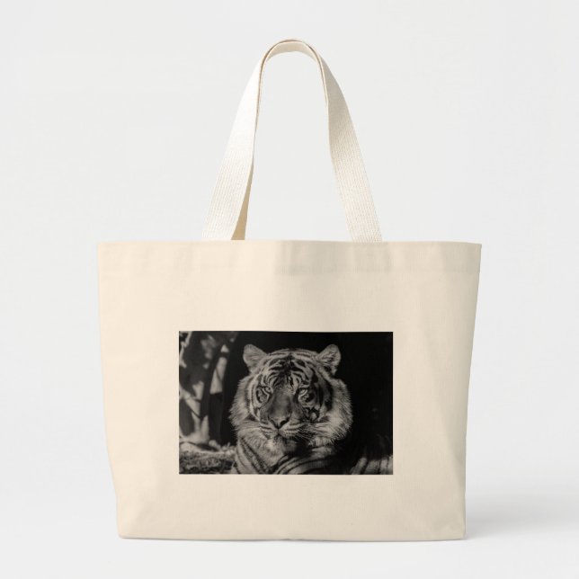 Bolso De Tela Gigante Tigre blanco y negro (Frente)