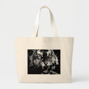 Bolso De Tela Gigante Tigre blanco y negro