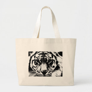 Bolso De Tela Gigante Tigre blanco y negro