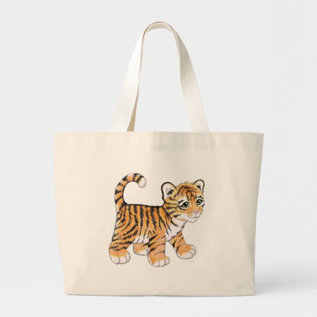 Bolso De Tela Gigante Tigre Cub (Frente)