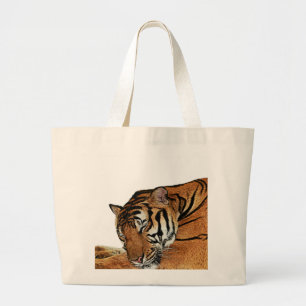 Bolso De Tela Gigante Tigre descansando