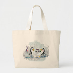Bolso De Tela Gigante Tina caliente Penguins_bl