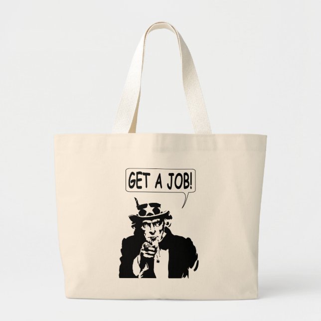 Bolso De Tela Gigante Tío Sam Obtén Un Trabajo (Frente)